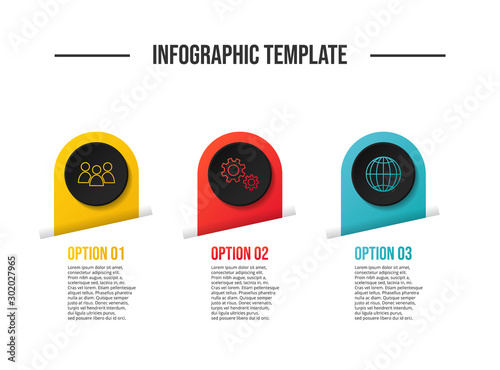 Round business infographic with icons. Vector