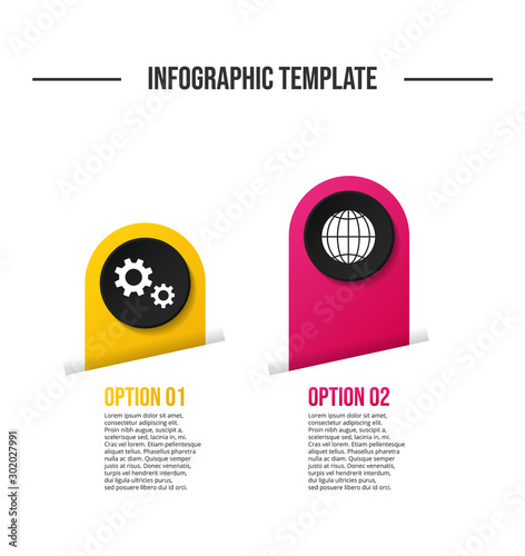 Colorful infographic with business icons. Vector