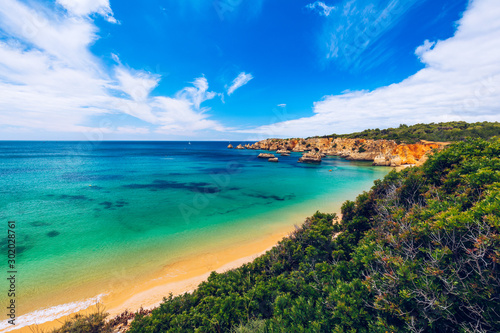 Beach of Barranco das Canas in Portimao, Algarve, Portugal. Praia do Barranco das Canas in Portimao, Portugal, Algarve. © daliu