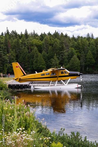 Seaplane (float plane) at the algonquin park in Ontario, Canada.