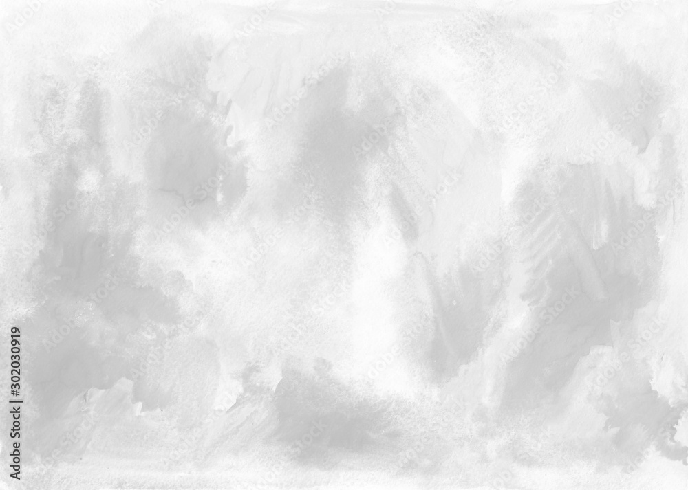 Gray-white delicate background. Hand-drawn texture, painting with gouache, acrylic, brush. Smears of paint, drops, blotches. Design for backgrounds, Wallpaper, wall, covers and packaging.