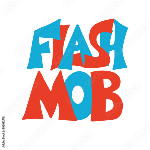 Flashmob stylized text emblem Vector simple design