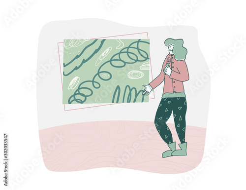 Cute woman speakers group Orators vector character