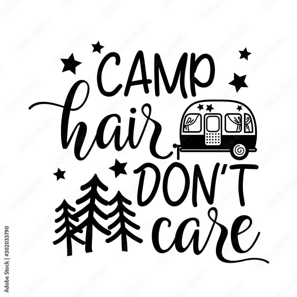 Vecteur Stock Camper hair don't care
