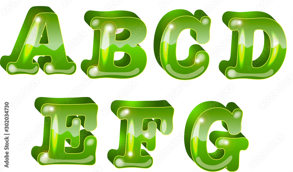 Vector letters ABCDEFG of English alphabet Vector letters ABCDEFG of English alphabet