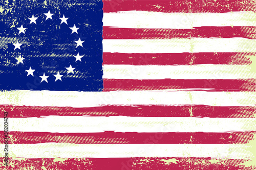 A grunge sketching betsy ross flag