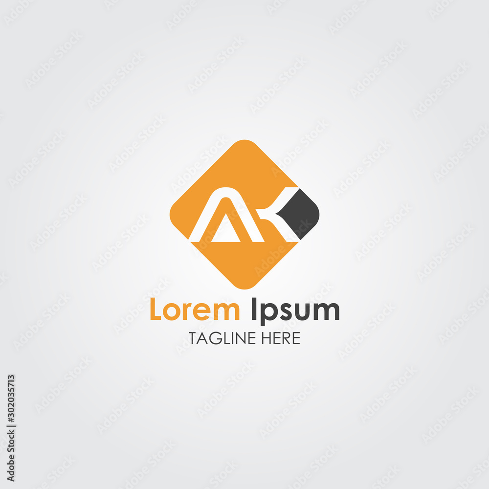 Initial Square letter AK simple logo Vector template. Simple AK Letter logo design. AK font type logo. Initial Square letter AK simple logo Vector template. Simple AK Letter logo design. AK font type logo.