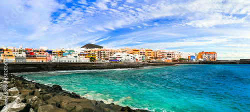 Tenerife travel - tranquil pictusresque coastal town Puertito de Guimar, Canary islands © Freesurf