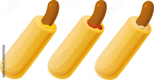 Vector illustration of the traditional danish fast food dish fransk hot dog or french hot dog