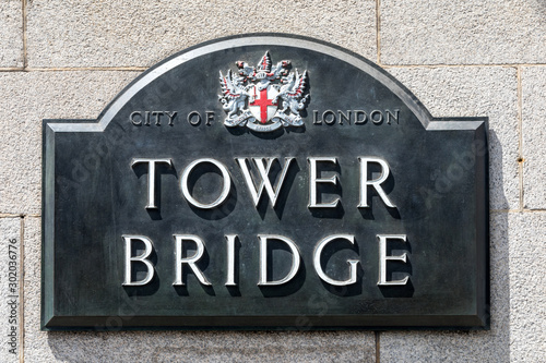 Photography Tower Bridge Sign, London
