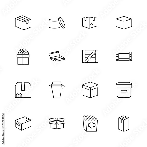 Box and Crates - Flat Vector Icons
