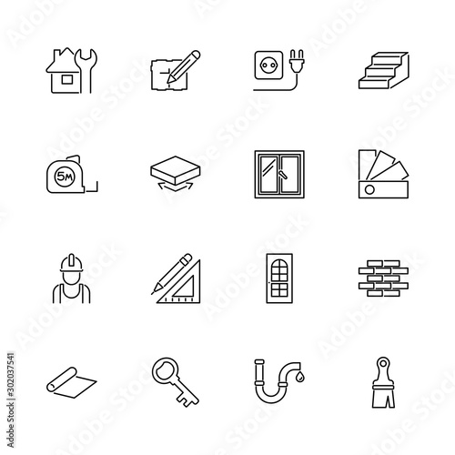 Building House - Flat Vector Icons