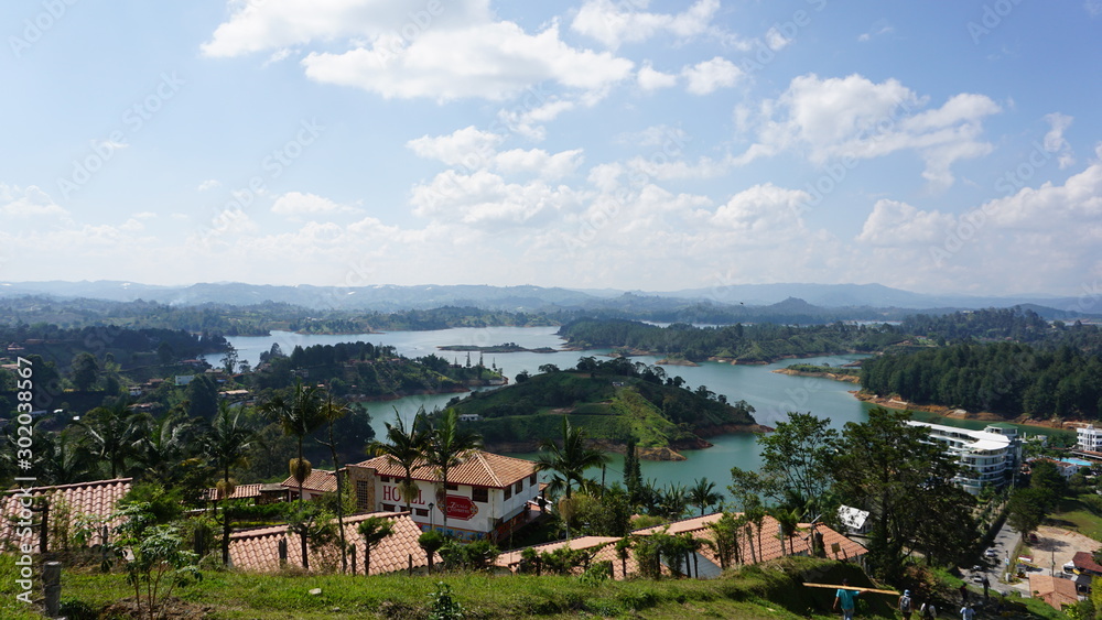 Fototapeta premium Aerial view of Guatape in Antioquia, Colombia