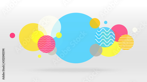 Colorful circle template abstract vector background