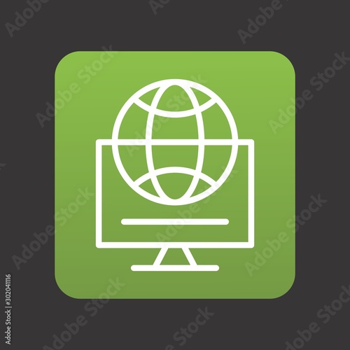 Globe Internet Web Online Monitor Icon For Your Design,websites and projects.