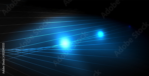 Glossy shiny glowing neon waves