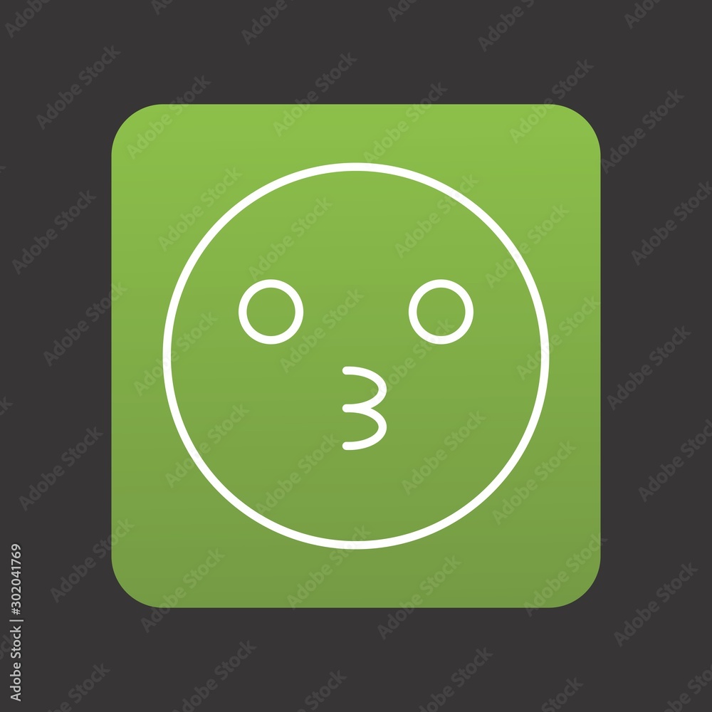 Kiss Emoji Icon For Your Design,websites and projects.