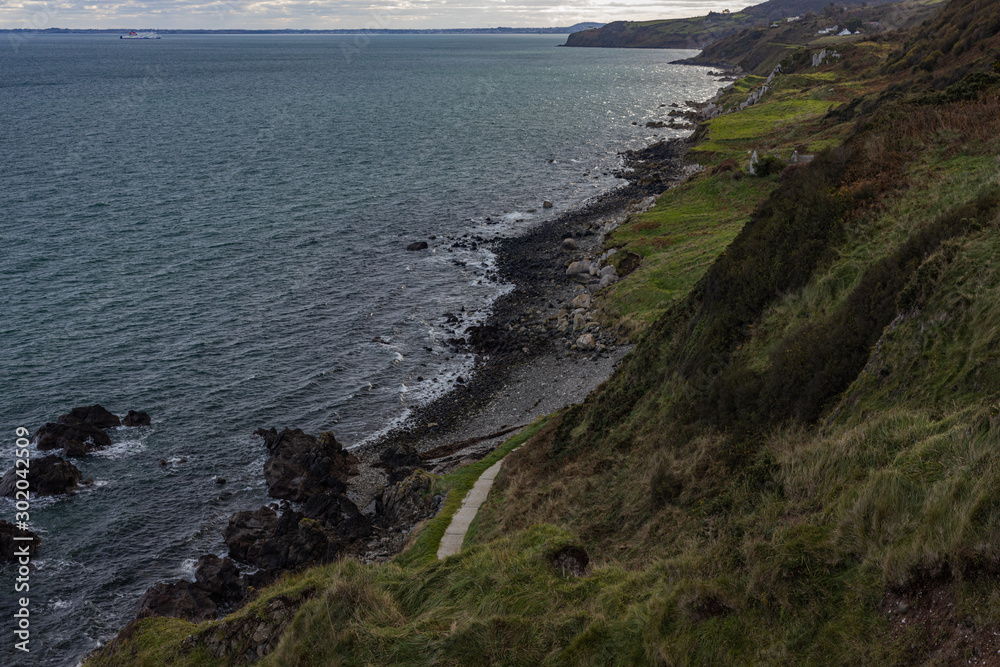 The Gobbins coastal cliff path, Causeway coast and Glens, County Antrim, Northern Ireland The Gobbins coastal cliff path, Causeway coast and Glens, County Antrim, Northern Ireland