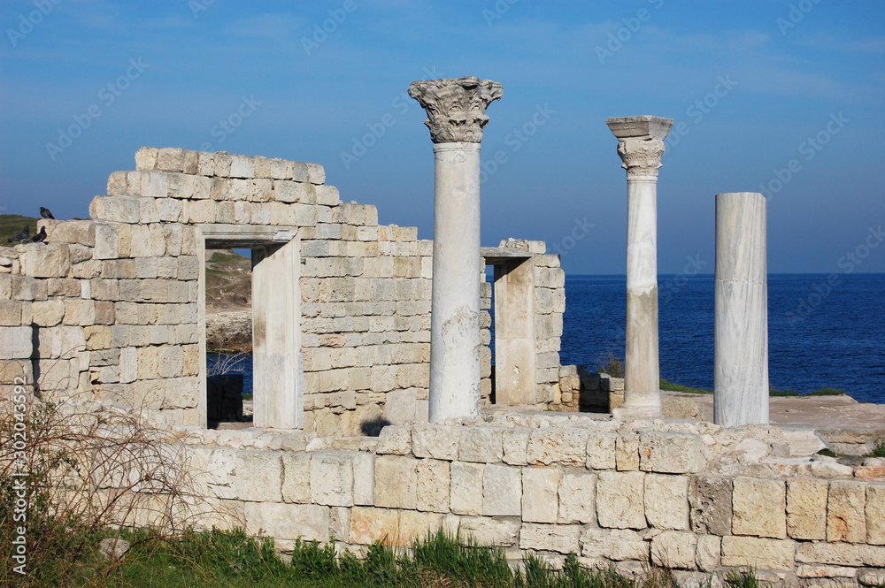 Ruins of ancient Greek colony Khersones.Sevastopol.Crimea