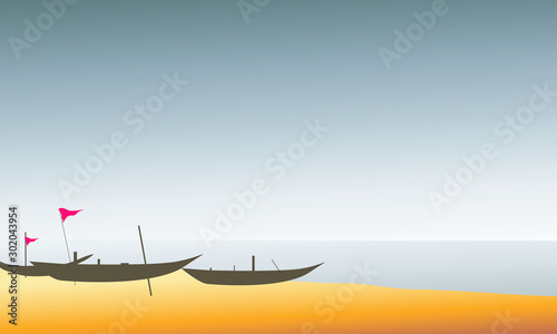 Morning Seashore & Boats