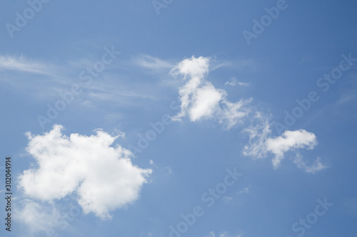 white clouds in summer blue sky photo