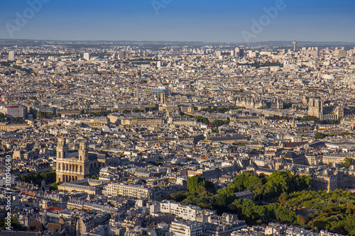 Aerial view of the Paris with Saint Sulpice church © Vladislav Gajic