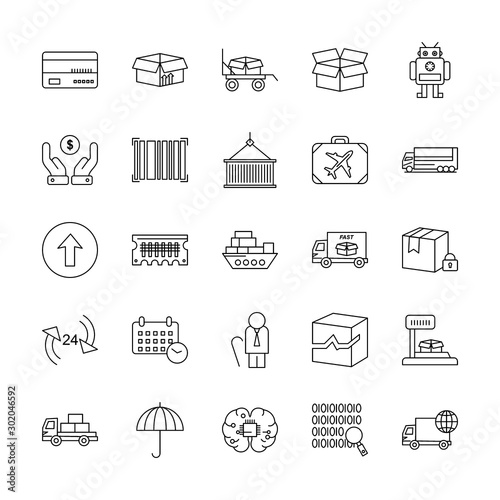 Set Of 25 Universal Icons For Mobile Application and websites