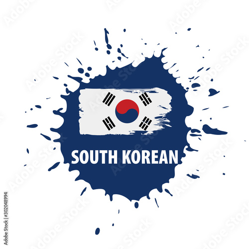 South Korean flag, vector illustration on a white background