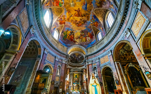 Mary Statue Dome Basilica San Giacomo Augusta Church Rome Italy