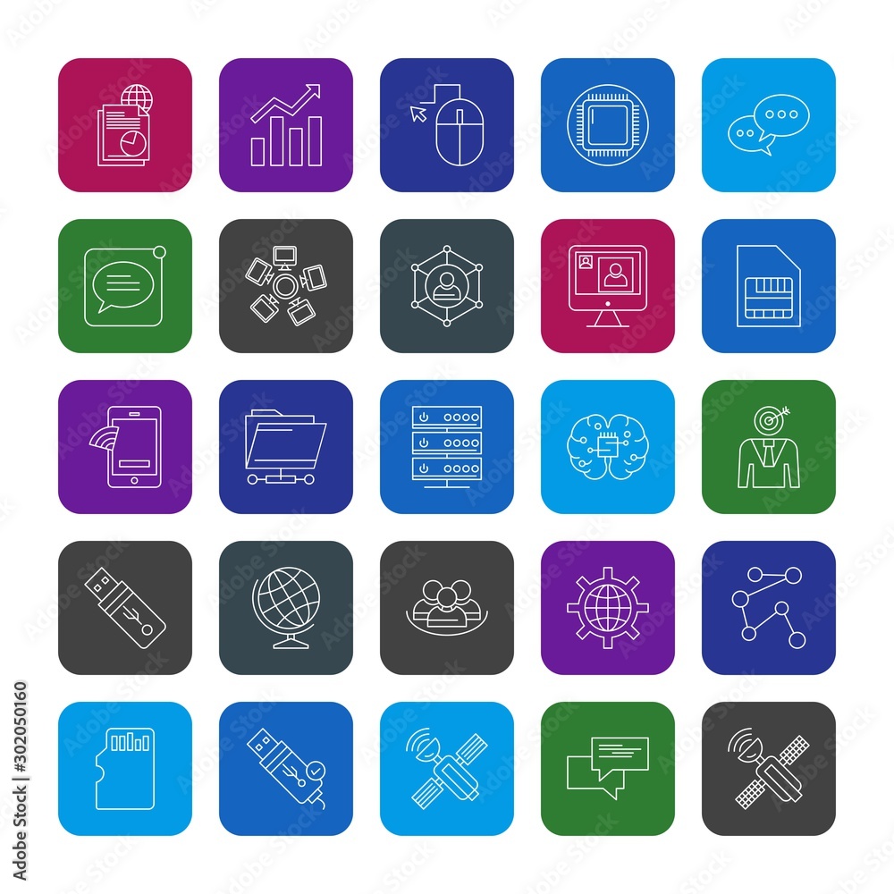 Set Of 25 Universal Icons For Mobile Application and websites Set Of 25 Universal Icons For Mobile Application and websites