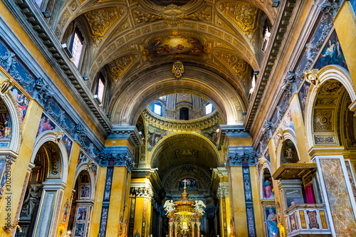 Altar Statues Dome Basilica Santa Maria Traspontina  Church Rome Italy photo