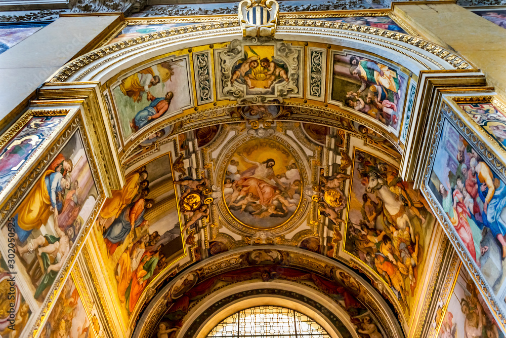 Chapel Arch Frescoes Basilica Santa Maria Traspontina  Church Rome Italy