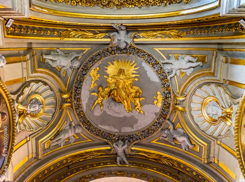 Mary Angels Golden Statues Santa Maria Traspontina  Church Rome Italy photo