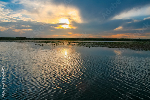 Beautiful sunset in the Kushugum floodplains