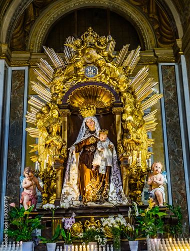 Mary Jesus Statue Basilica Santa Maria Traspontina  Church Rome Italy