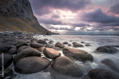 amazing uttakleiv beach at lofoten islands
