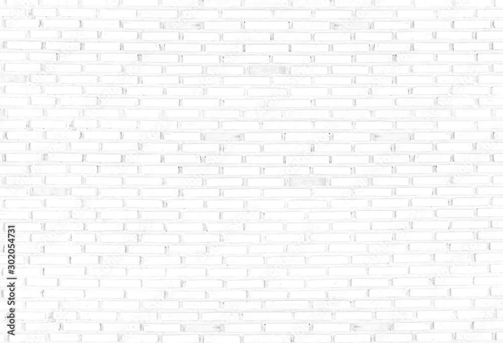 Fototapeta premium Abstract white brick wall pattern background and black backdrop, Blank copy space.