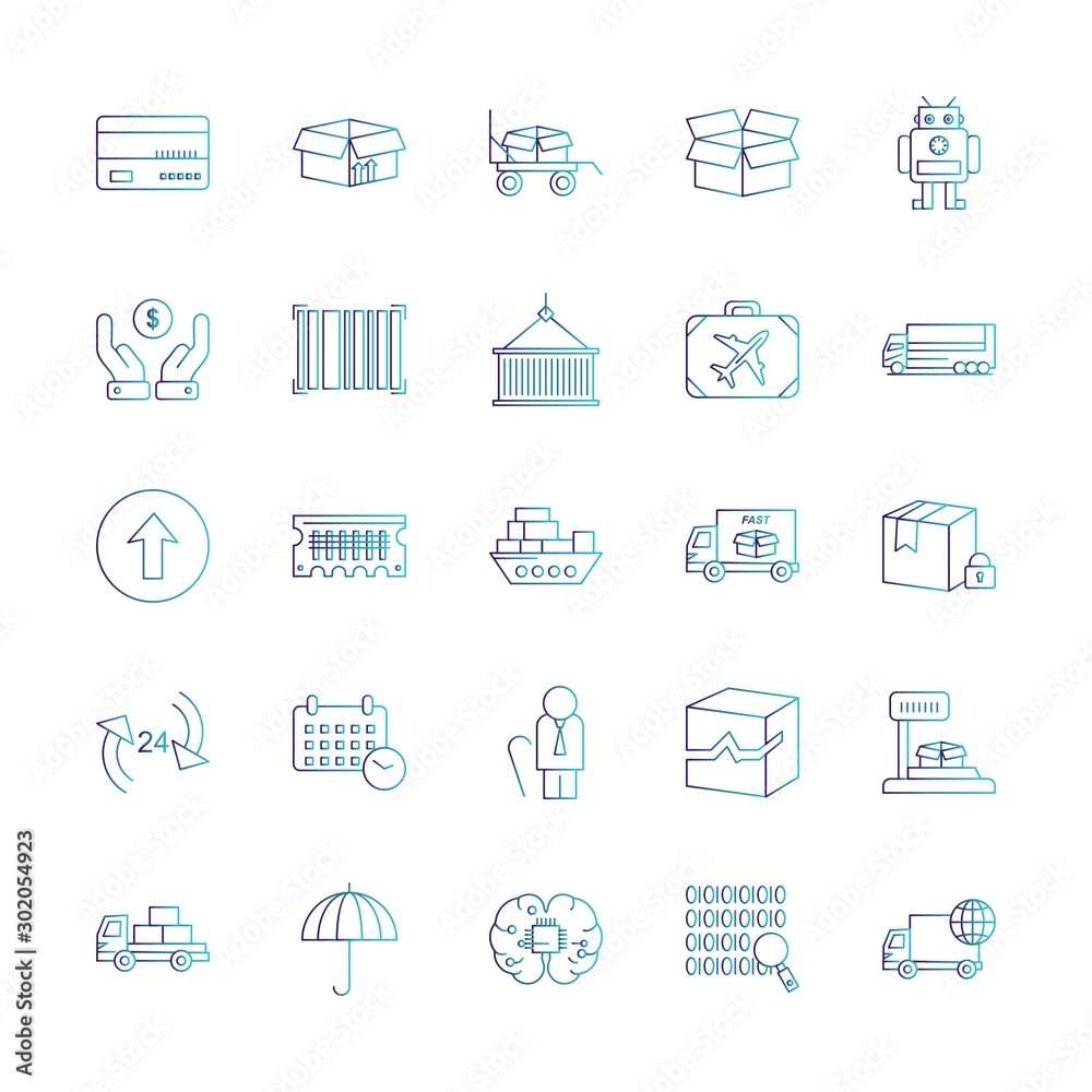 Set Of 25 Universal Icons For Mobile Application and websites