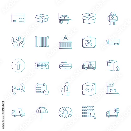 Set Of 25 Universal Icons For Mobile Application and websites