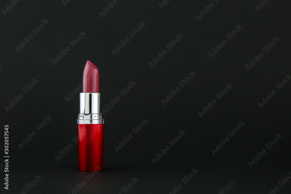 background with red lipstick and empty space