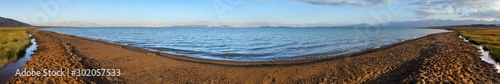 Karakul lake and Pamir range in Tajikistan