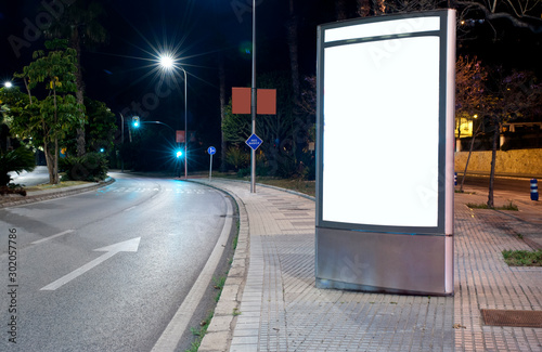 billboard with light in city center