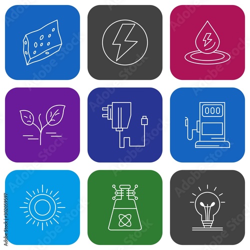 Set Of 9 Universal Icons For Mobile Application and websites