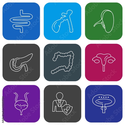Set Of 9 Universal Icons For Mobile Application and websites
