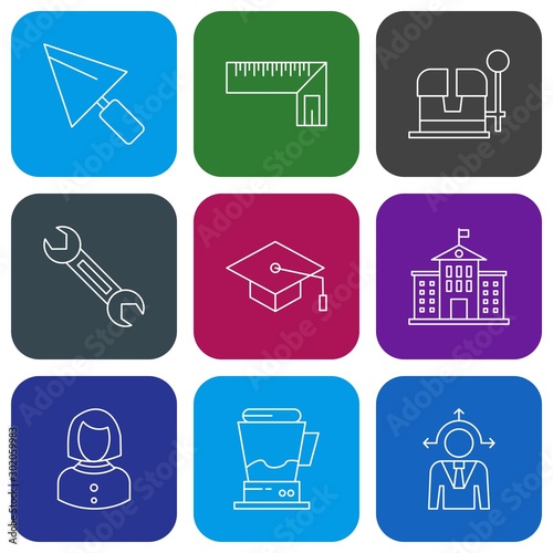 Set Of 9 Universal Icons For Mobile Application and websites
