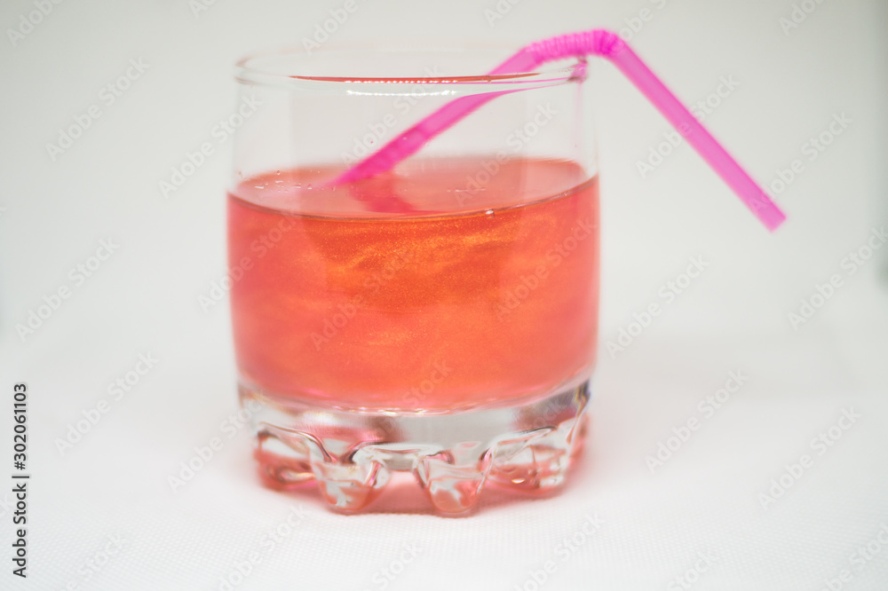 custom made wallpaper toronto digitalPink drink in a glass cup with a pink straw for cocktails isolated on white background
