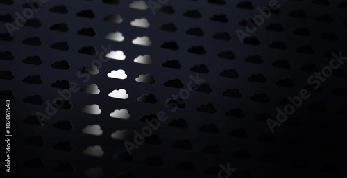 A cloud pattern of spot uv varnish print on note paper background.