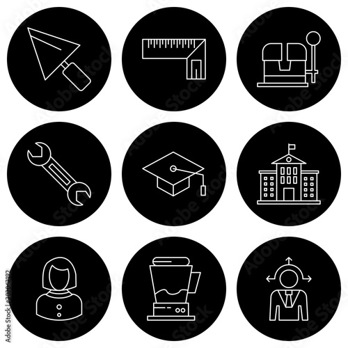 Set Of 9 Universal Icons For Mobile Application and websites