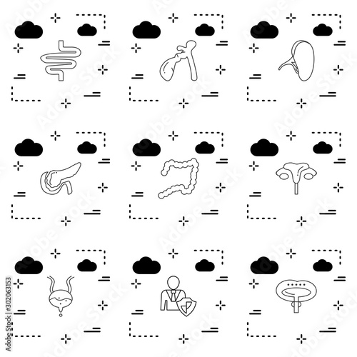 Set Of 9 Universal Icons For Mobile Application and websites