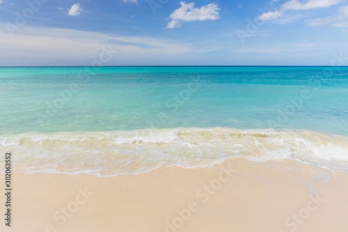 Amazing beauty Eagle Beach of Aruba Island. Caribbean sea beach. Beautiful nature background.